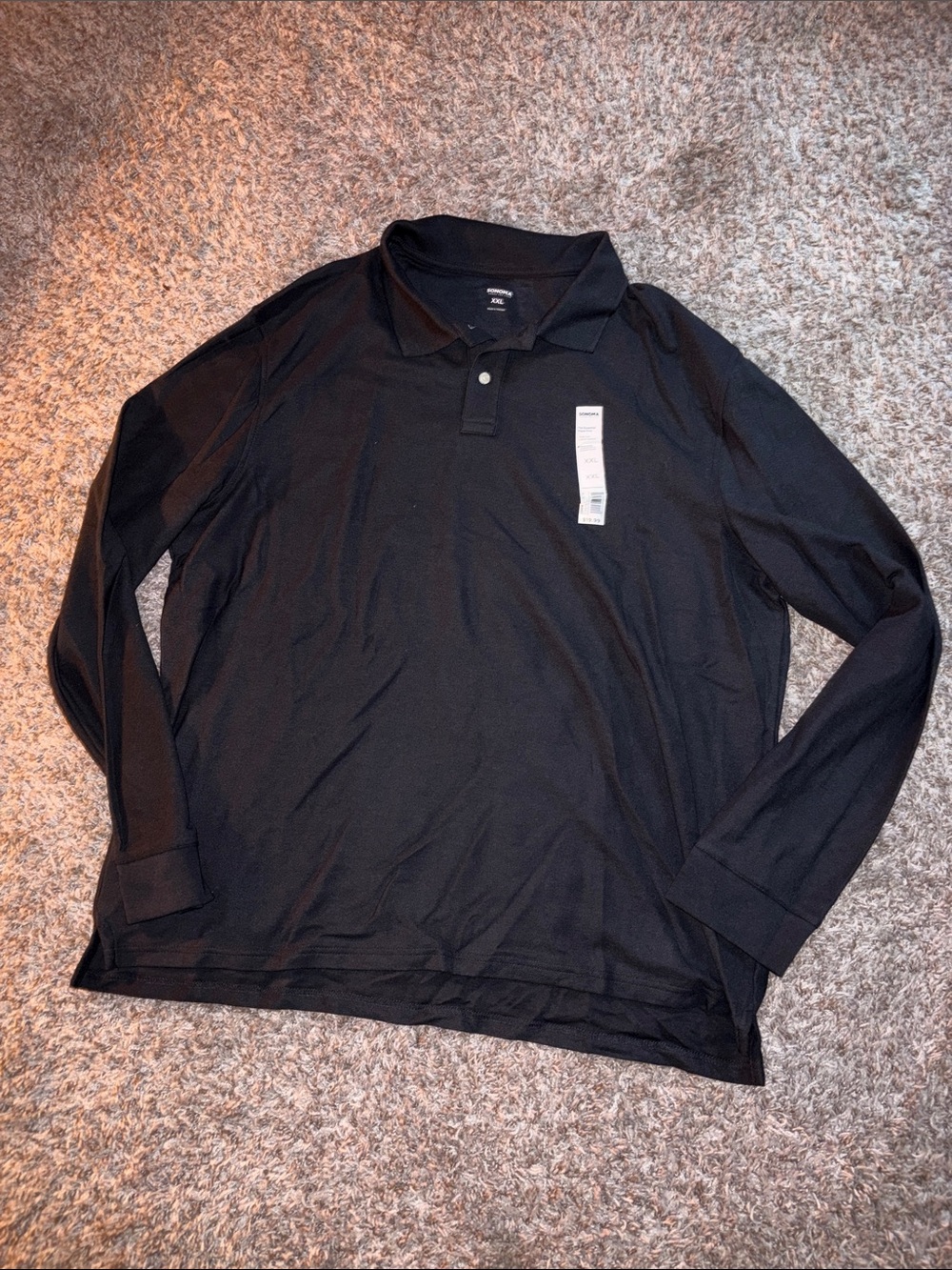 Sonoma Black Long-Sleeve Polo